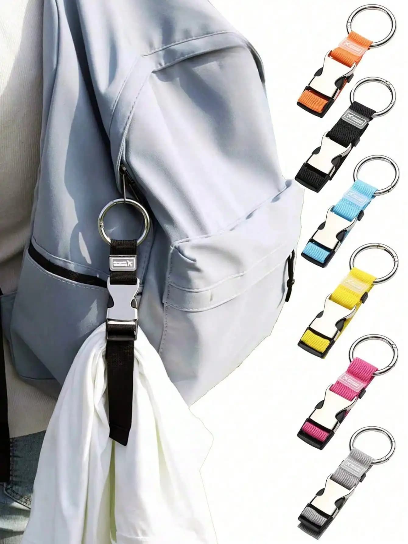 Cintura per bagagli con fibbia in metallo da 1 pezzo, cinghia regolabile antifurto per viaggi, cinghia di fissaggio resistente e sicura per valigie, zaini, borse scolastiche, accessori universali per viaggi e scuola