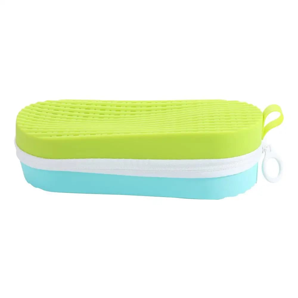 Silicone swim glasses case Waterproof portable glasses case with zipper Soft case with drain hole Swimming glasses protection box