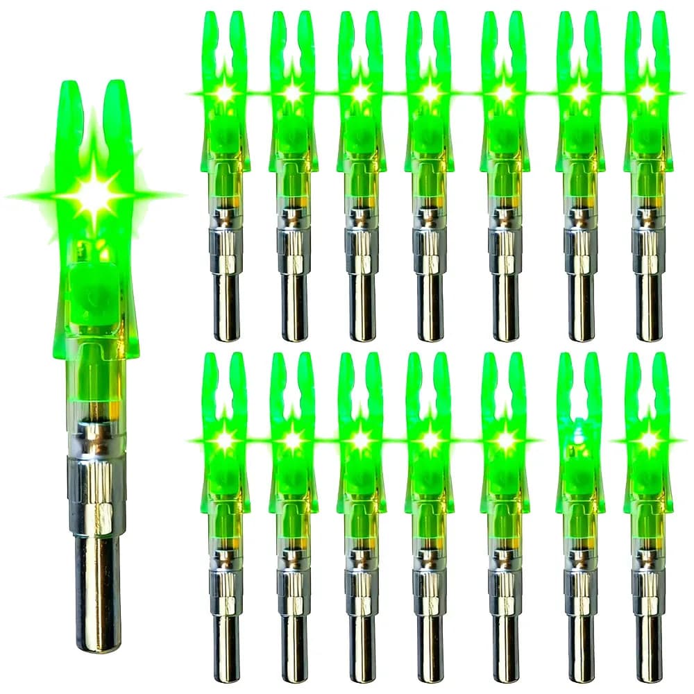 Nocche per Frecce con Luce LED Verde per Frecce in Carbonio ID 6.2mm, Interruttore On/Off, Ideali per Caccia e Tiro