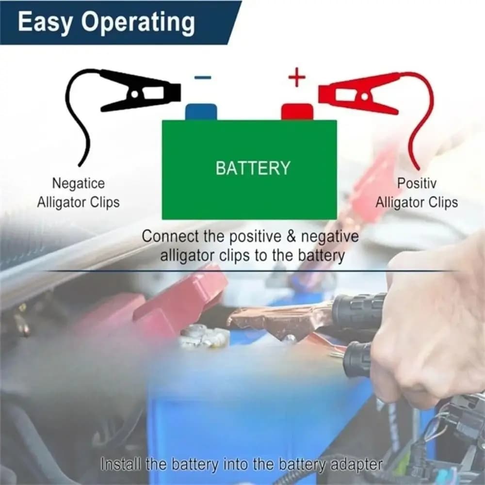 Cavo booster per auto universale di emergenza per avviamento di emergenza portatile 12-24V con clip 12AWG Accenditore per batteria per auto Manutenzione del veicolo