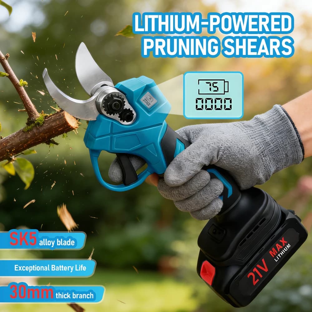 21V Wireless Electric Scissors with Lithium Battery, Brushless Troncarami for Garden, Frutteto and Power Fruit Trees