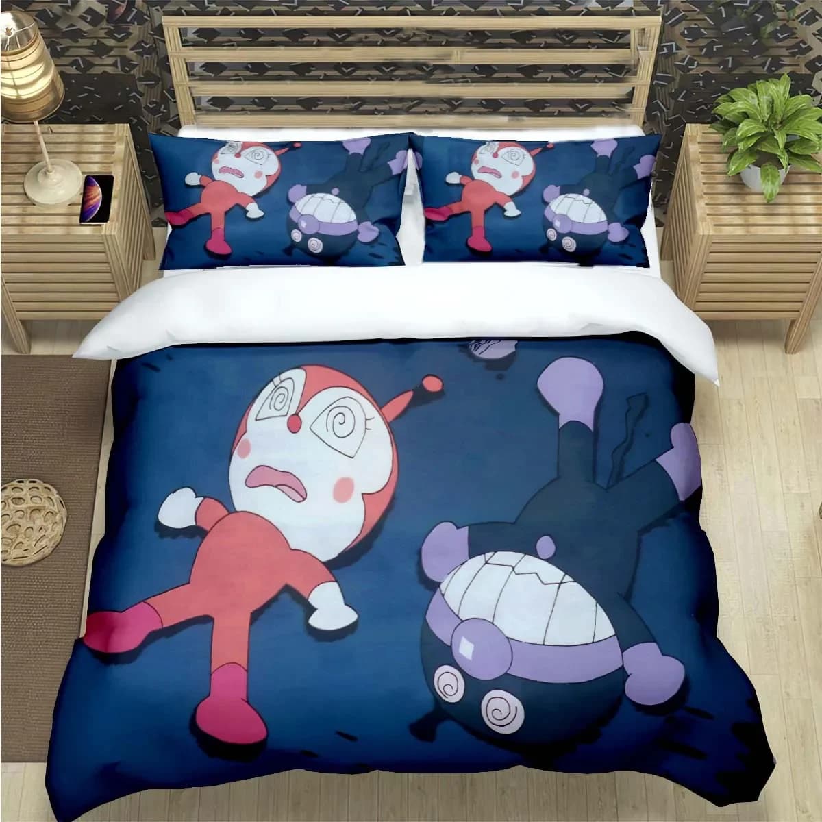Fashion Kawaii Cartoon A-Anpan Print Bedlinen Set Bedlinen Supplies Set Quilt Set Bed linen Set Luxury Cute Gift