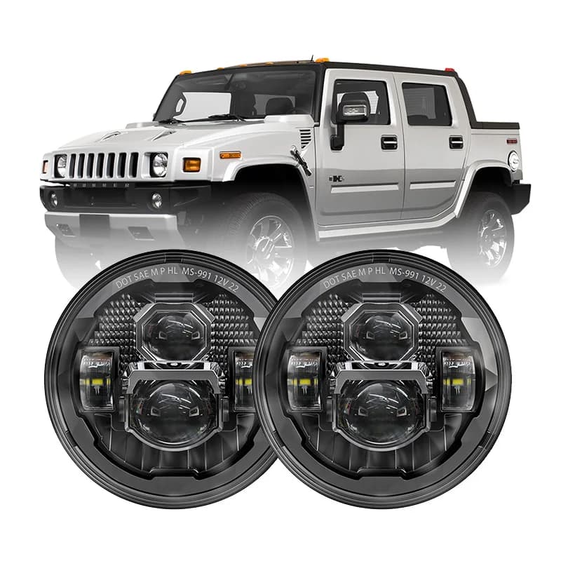 DOT 7 pollici fari a led per 2003-2009 Hummer H2 accessori luci a led per Hummer H3 H1 parti per lampada Defender Wrangler JK