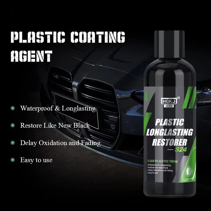 S24 Rinnovatore di plastica per auto Nero Trim Cera Polacco di lunga durata Agente di rivestimento in plastica Idrofobico Rinfrescante Dettagli auto HGKJ