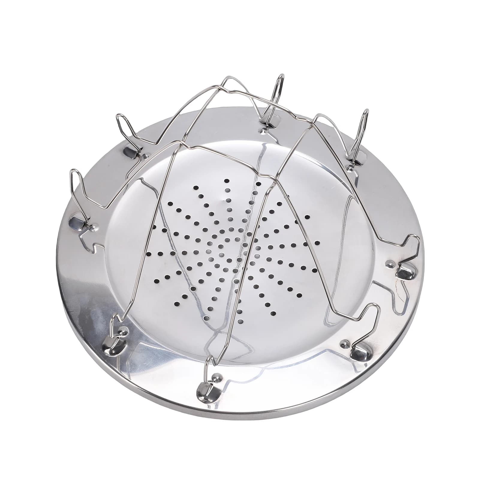Fornello da Campeggio Portatile Pieghevole in Acciaio Inox, Griglia per Pane per Cucina all'Aperto, Picnic e Barbecue