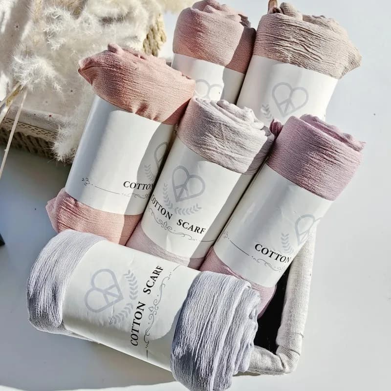 Sciarpe di cotone rayon pieghettate fini fantasia Micro piega morbido cotone scialle lungo orlo di fabbrica prezzo economico Hijab