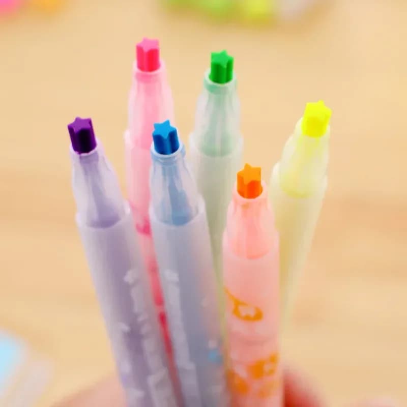 1 pz carino stella testa evidenziatore pennarello paintball acqua colorata disegno penna cancelleria gesso liquido forniture per ufficio scolastico
