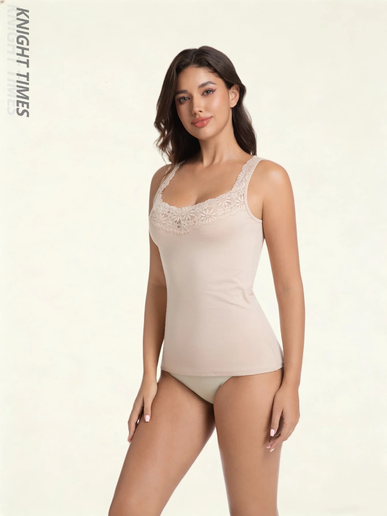 KNIGHT TIMES Gilet in pizzo da donna 1 pezzo, gilet elegante con tracolla, biancheria intima basic, camicia base per tutte le stagioni