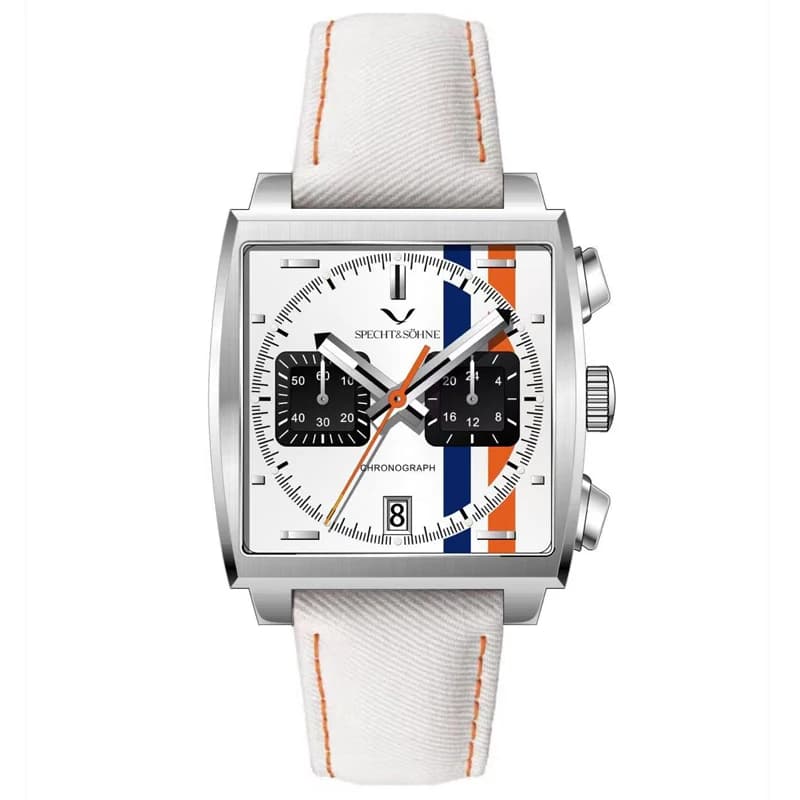 Specht & Sohne New Arrivals Japan VK64 Men's Chronograph Quartz Watch Stainless Steel 316L Leather Strap Luminous Waterproof 30M