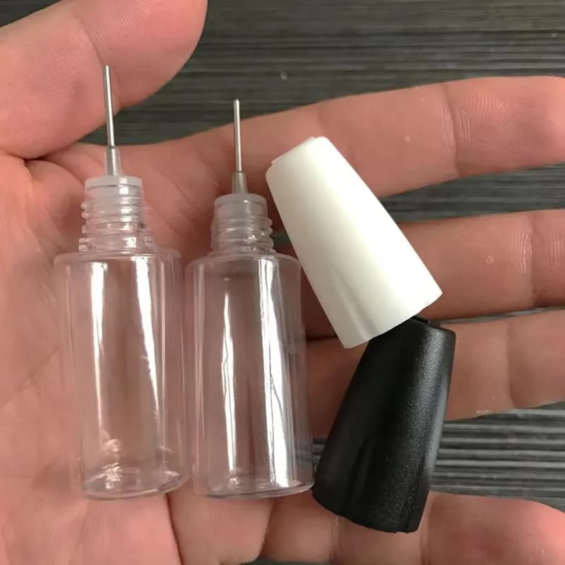 100Pcs 10ML 15ML Plastic Needle Dropper Bottle with Long Thin Needle Tip E Liquid Essential Oil Bottles