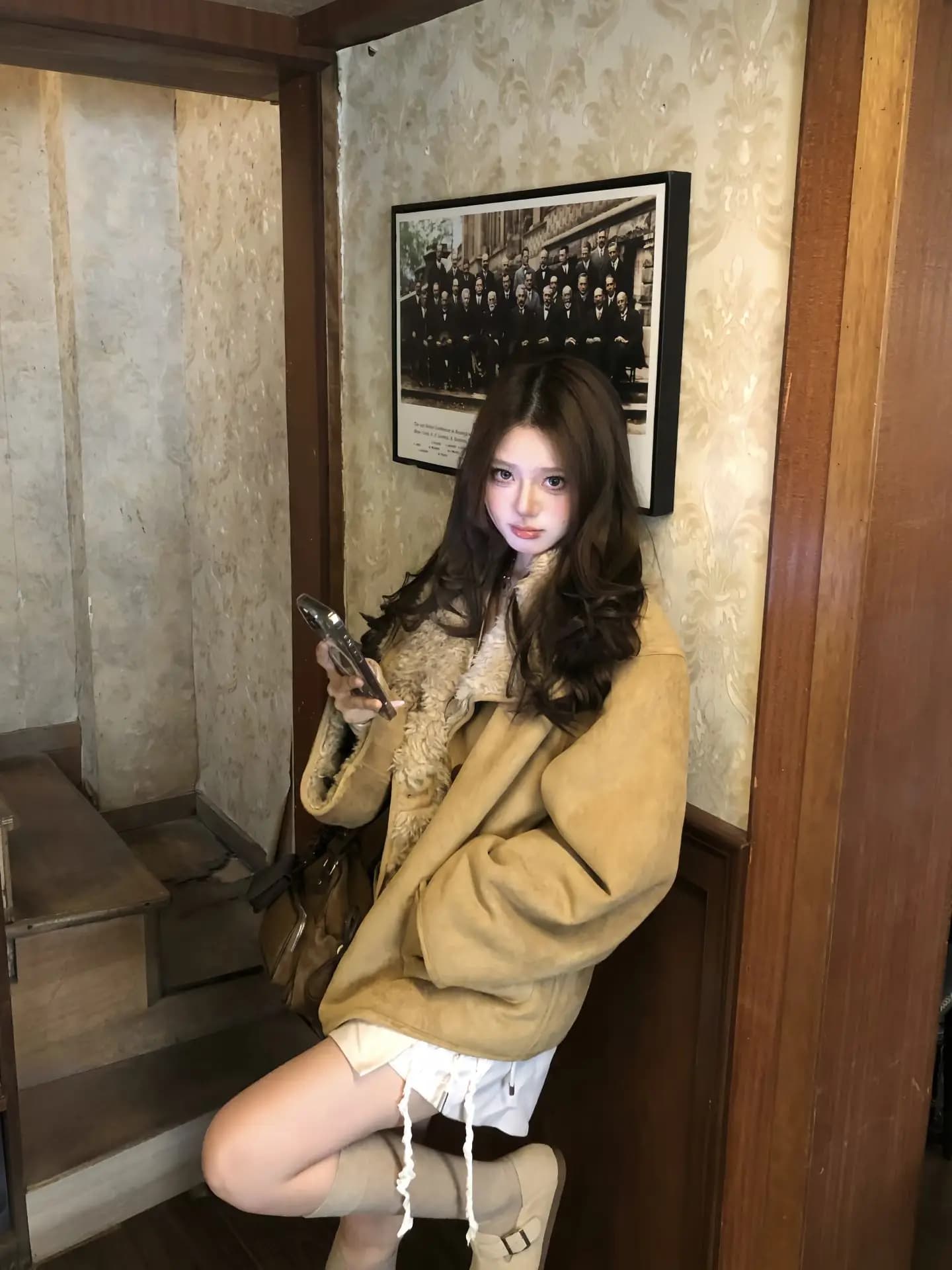 Korean Style Double-Sided Wear Lamb Fur Jacket Women's Winter Thickened Warm Biker Coat Integrated Leather And Fur Outerwear