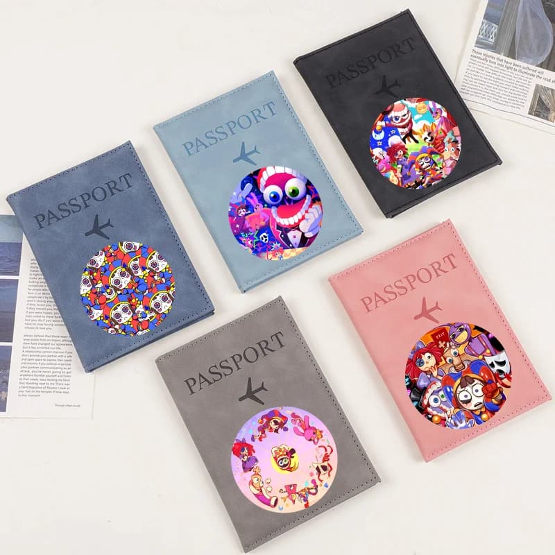 The Amazing Digital Circus Passport Covers Ultra-thin Document Holder Cartoon Travel Waterproof Passport ID Card Covers Gift