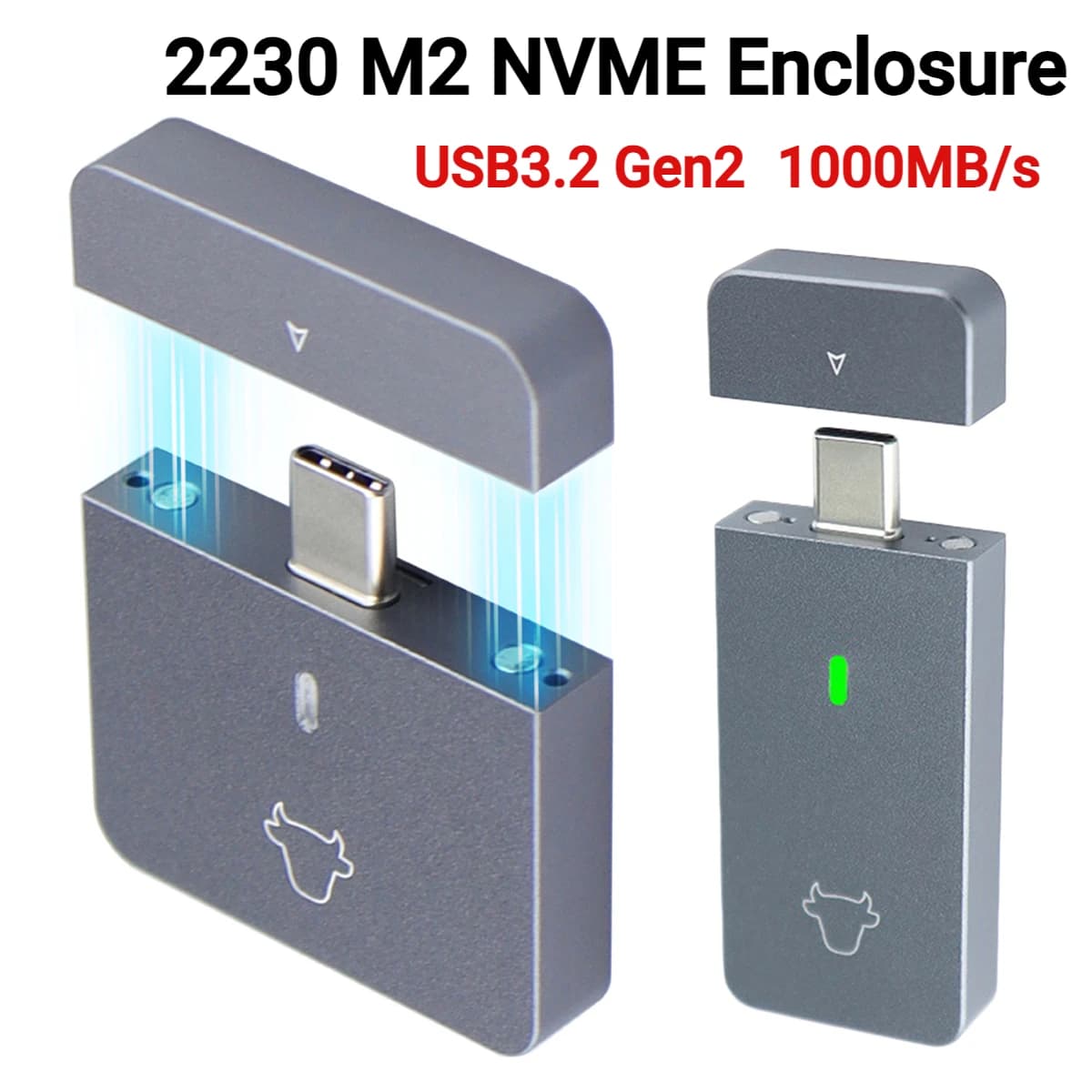 M.2 NVMe 2230 custodia SSD adattatore USB C 10Gbps USB3.2 Gen2 custodia esterna per M2 2230 NVMe SN740/SN530 520/PM991a/BG4/BC711