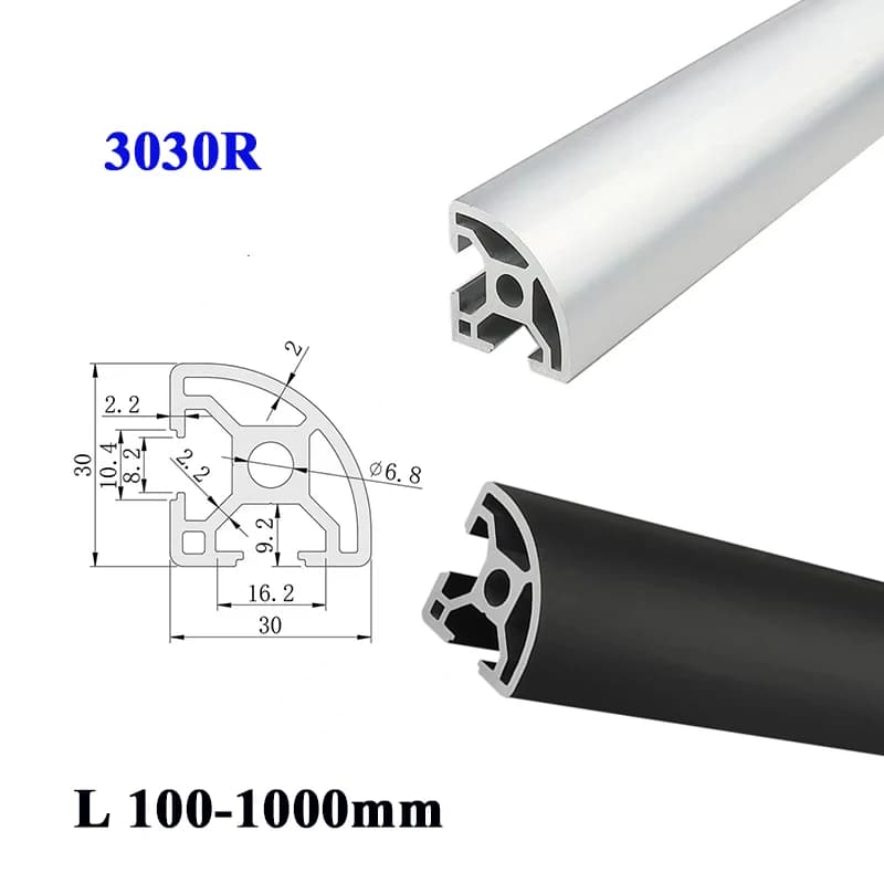 1PC 3030R Standard Europeo Profilo In Alluminio Telaio di Estrusione Anodizzato Guida Lineare Per Stampante 3D CNC Personalizzabile 100mm-1000mm