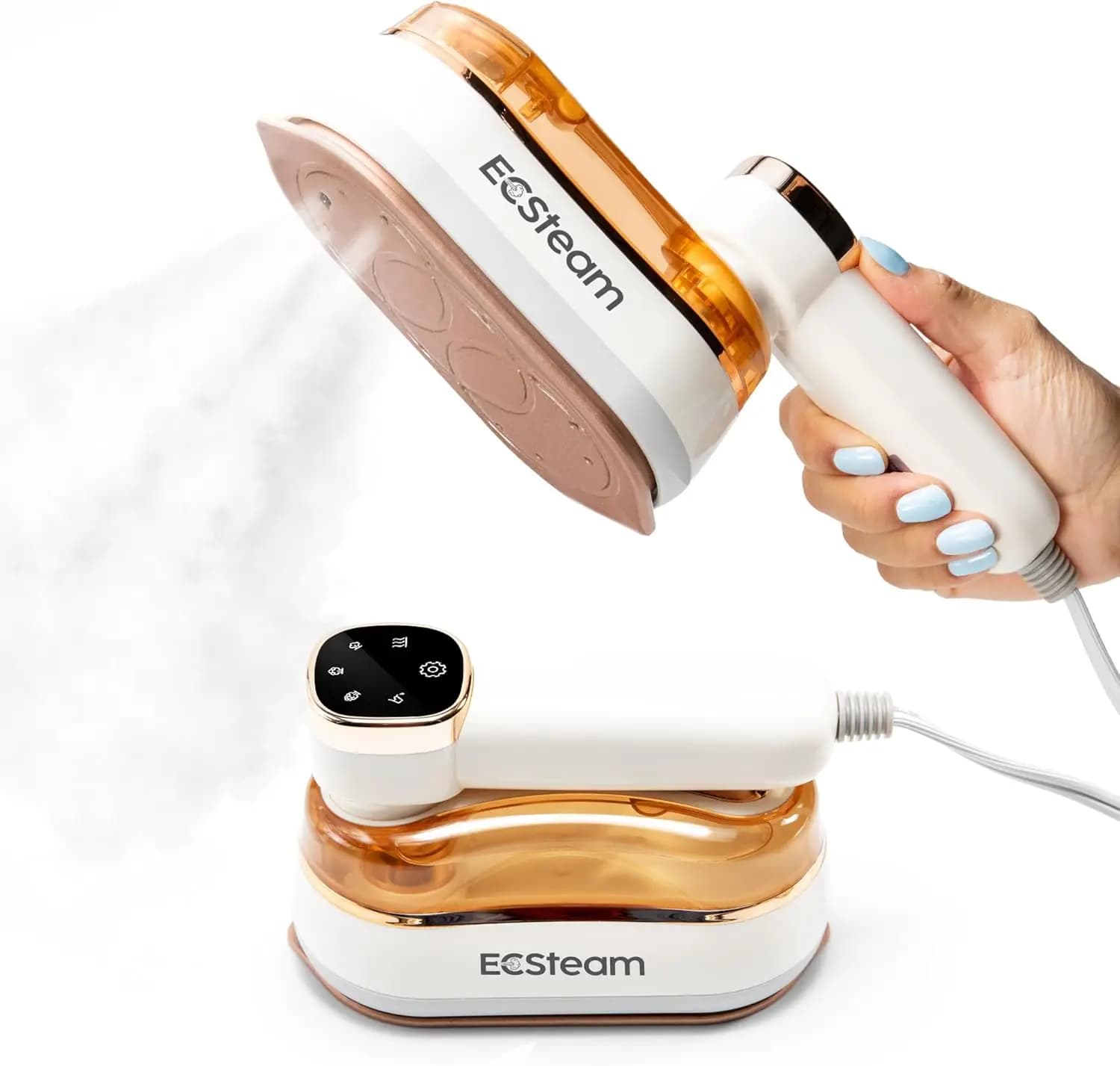 Ferro da Stiro e Vaporizzatore Portatile 2-in-1, 1200W Riscaldamento Rapido, Design Pieghevole per Viaggi, Rimuovi Pieghe
