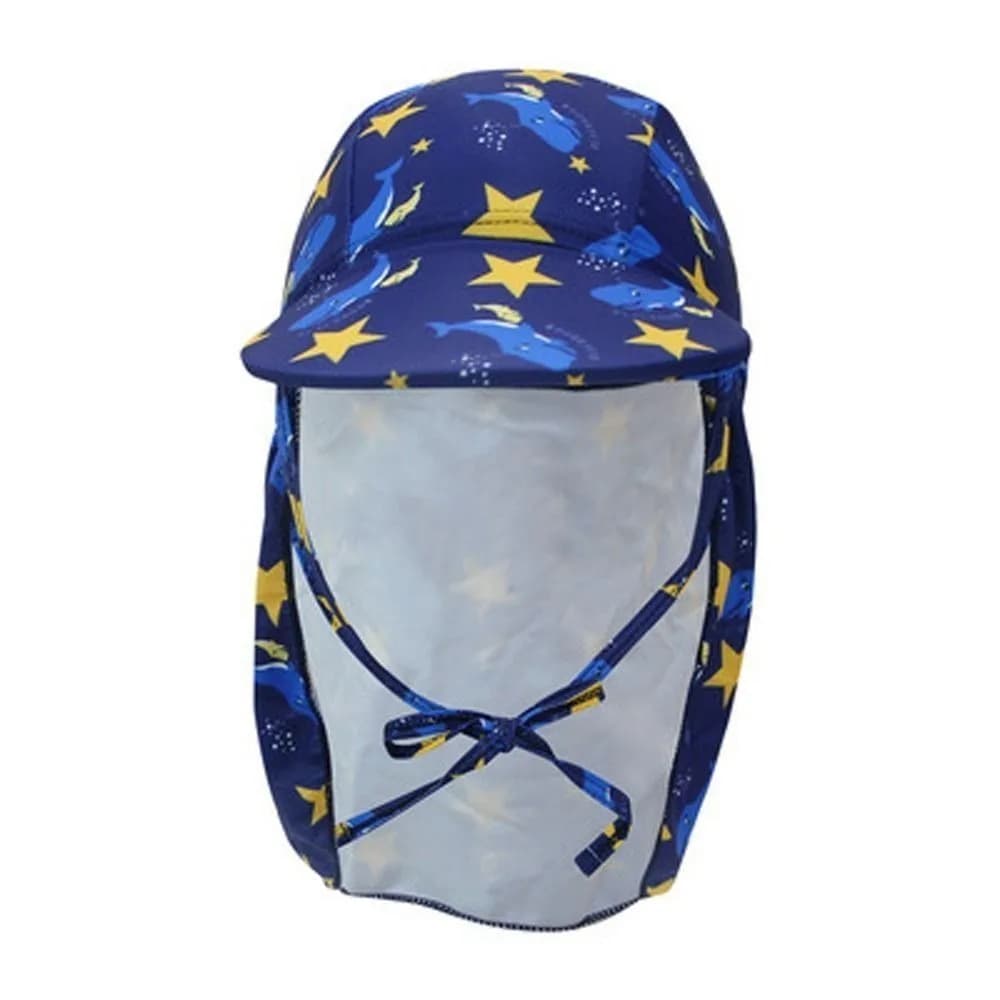 Cappello da Spiaggia per Bambini a Forma di Stella Marina, Regolabile, Traspirante, con Protezione per il Collo, Cappello da Sole Estivo