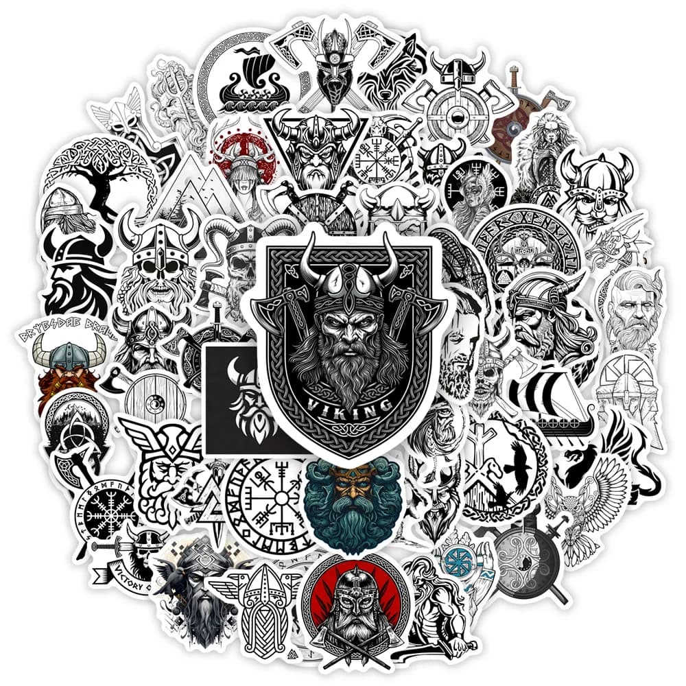 Adesivi guerriero vichingo norvegese tatuaggio regalo fai da te decalcomania per laptop telefono scrapbook bagagli bottiglie decorative graffiti impermeabili