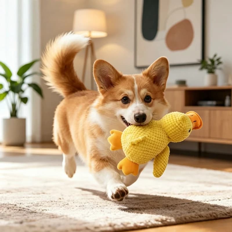 Yellow Duck Doll Dog Sleeping With A Dog Hug Duck Toys Bite Resistant Puppy Self Play Relieve Boredom Interactive Pet Toy
