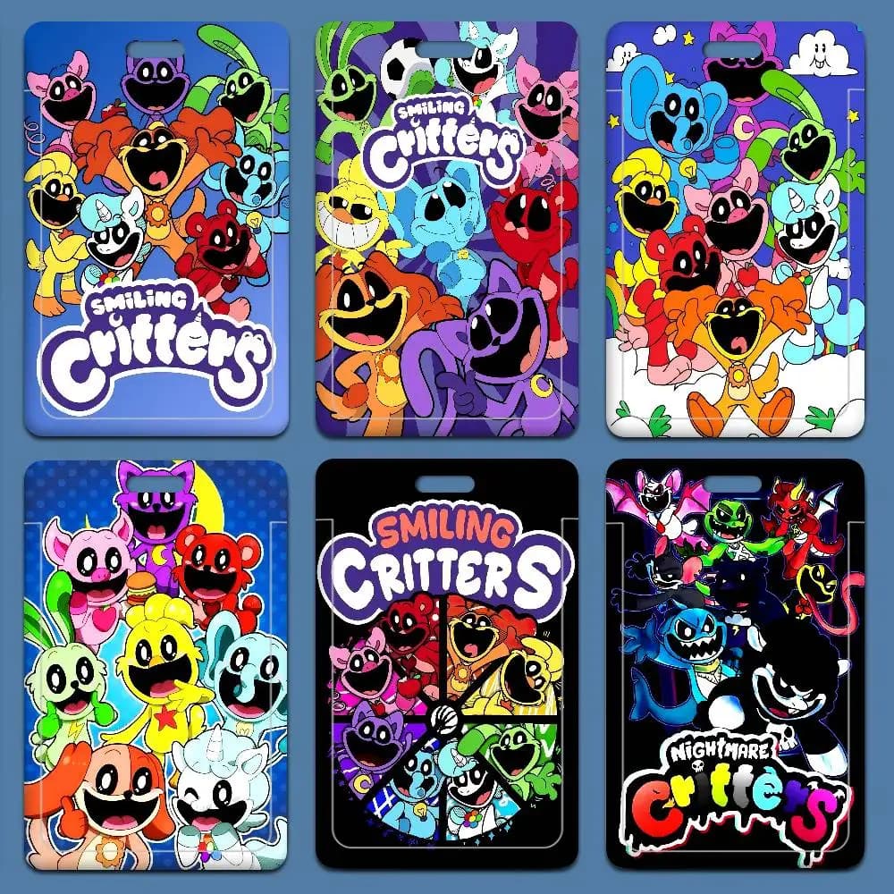 Porta Carte di Credito Game S-Smiling C-Critters 1pz con Cordino da Collo per Carte Bancarie, Bus, ID e Badge Studenti