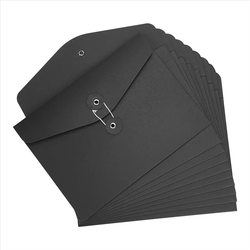 Cartelle di file buste con cordino Kraft da 10 pezzi Organizzatore di documenti formato lettera A5 per ufficio scuola