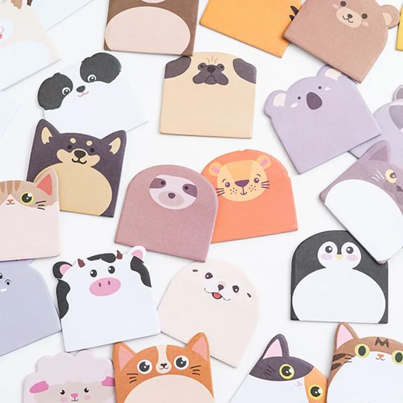 240 Fogli di Adesivi Decorativi a Forma di Animali Cartoon, Blocchetti per Appunti, Carte Memo per Ufficio e Scuola
