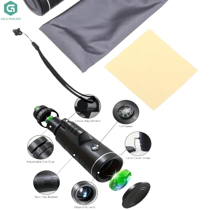 1 set BAK4 Prisma 40X60 Telescopio professionale Monoculare Notte Potente Mini Zoom tascabile con Smartphone Caccia Campeggio