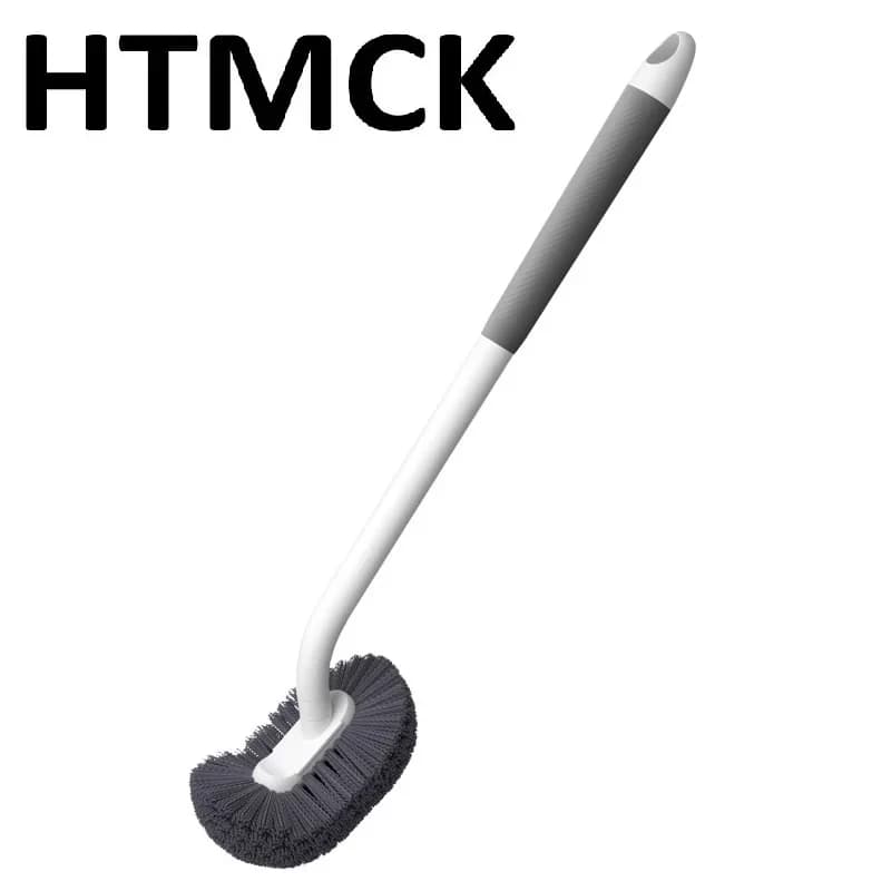 Wall Mounted Long Handle Toilet Brush with PP Hemispherical Groove Design Durable No Dead Corners for Household Bathroom Cleanin