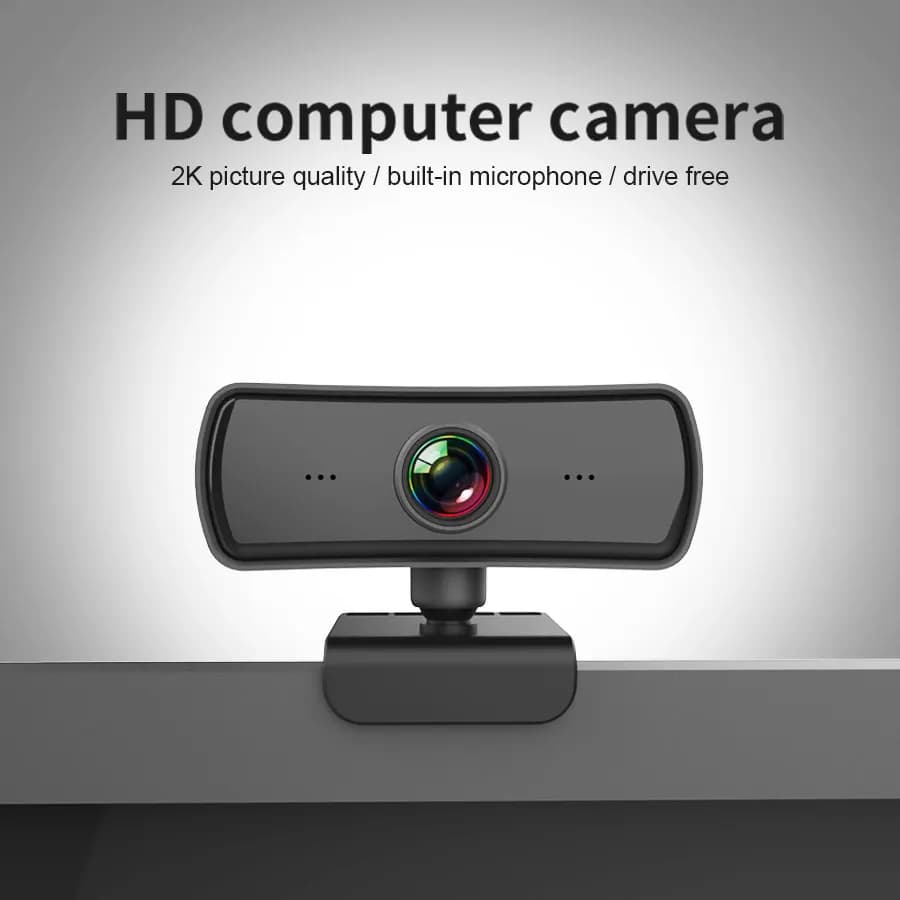 Telecamera di rete 2K ad alta definizione con presa USB per microfono, adatta per mini telecamere rotanti su PC, laptop e desktop