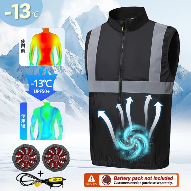 Nuovo Gilet Estivo Riflettente con Ventilatore USB per Protezione UV, Ideale per Lavori all'Aperto in Condizioni di Alta Temperatura, Gilet Impermeabile da Pesca