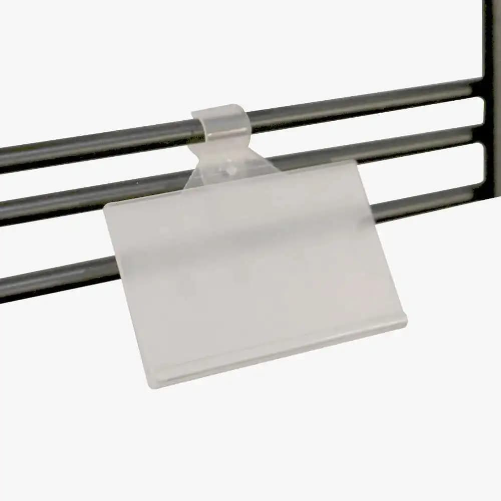 Porta etichette per mensola in filo di plastica, porta cartelli e biglietti, design a clip facile con chiusura a scatto stretta