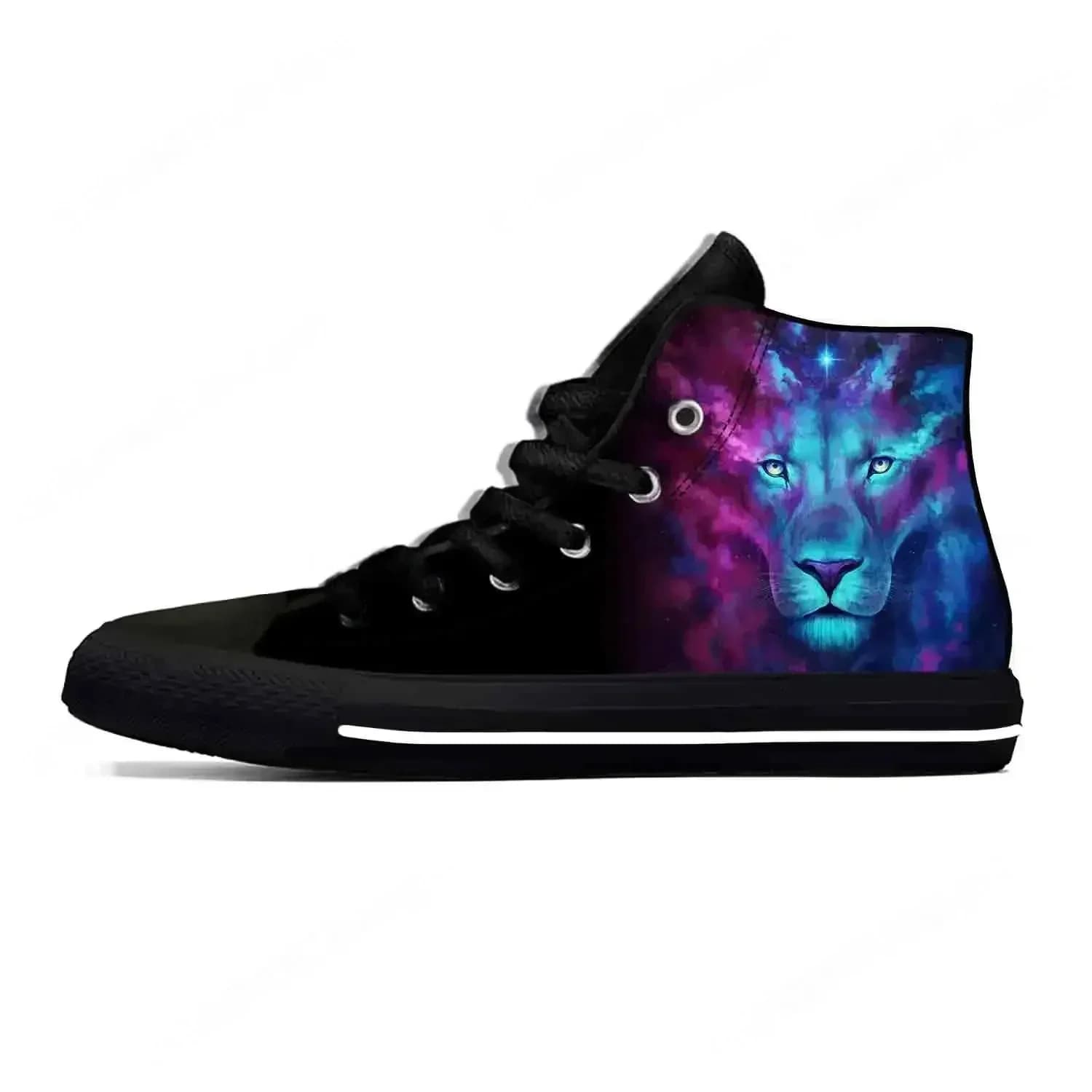Scarpe Casual Divertenti con Stampa 3D Anime Cartoon Manga Rock Galaxy Leone Animale, Sneakers Leggere e Traspiranti per Uomo e Donna