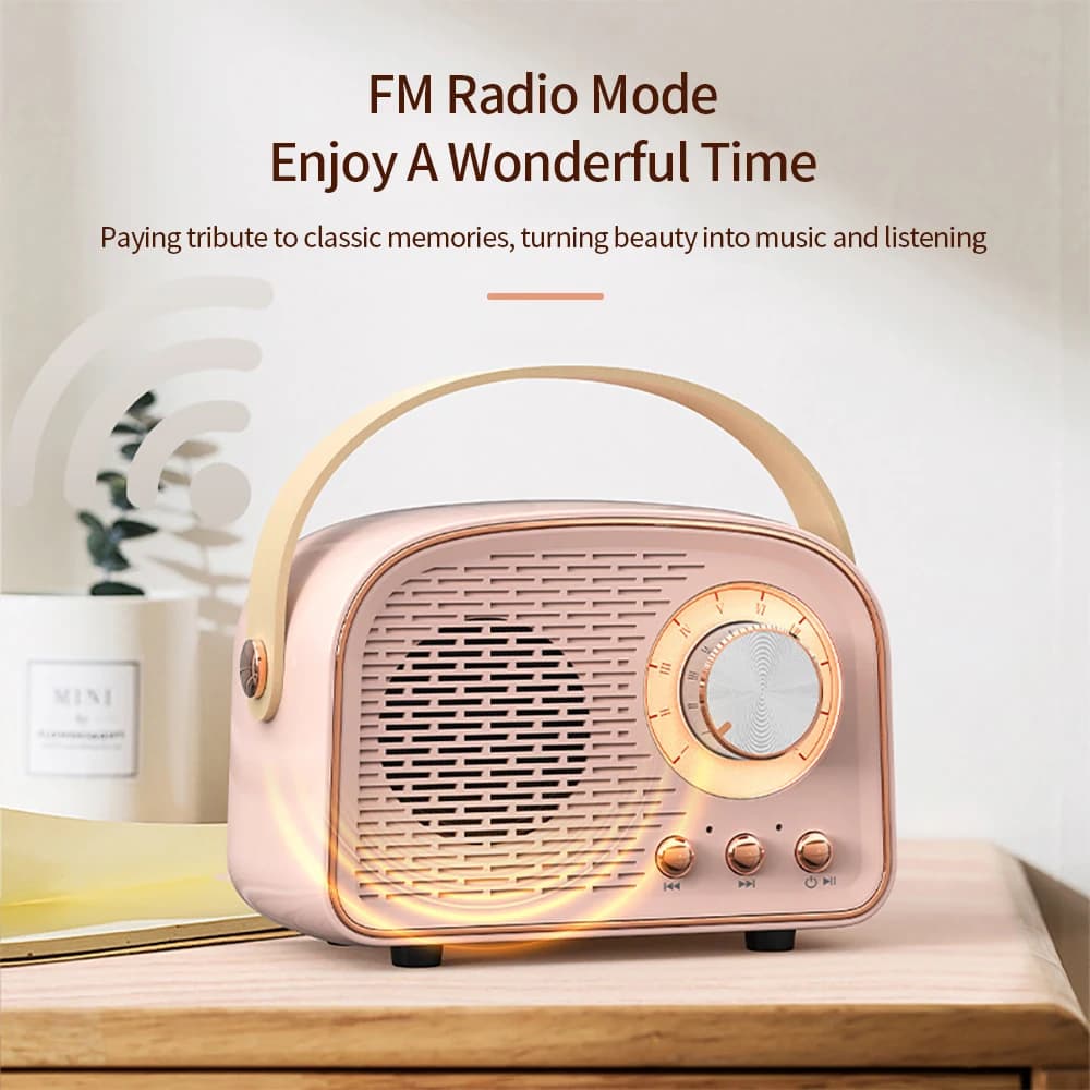 DW21 Retro Mini altoparlante compatibile con Bluetooth lettore musicale classico suono Subwoofer Stereo altoparlanti portatili lettore musicale domestico