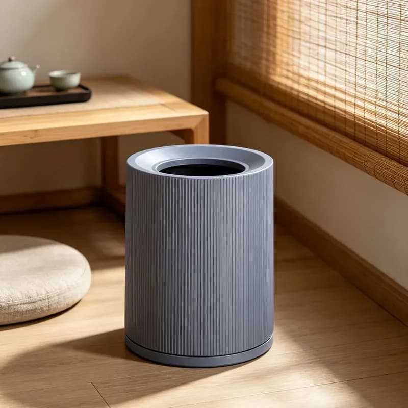 Square ABS Plastic Double Layer Trash Can for Bathroom Hotel Room Toilet Uncovered Waste Storage Bin