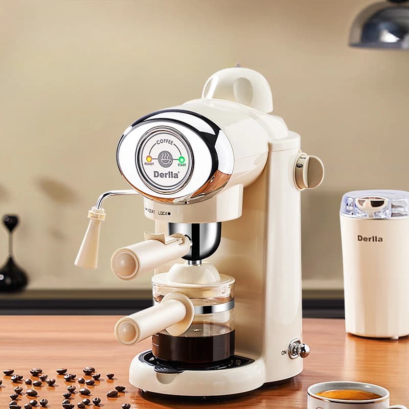 Nuova macchina per il caffè italiana per uso domestico Piccola macchina semiautomatica per estrazione e schiuma integrata Caffettiera per preparazione