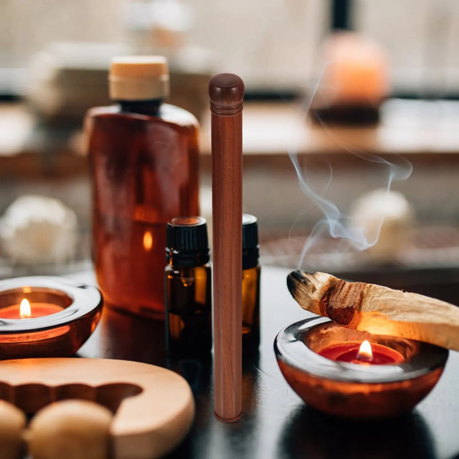 Elegante Portaincenso in Legno Massello, Finitura Liscia, Resistente alla Corrosione, Scatola Porta Bastoncini d'Incenso per Tempio, Casa, Yoga, Spa, Decorativo