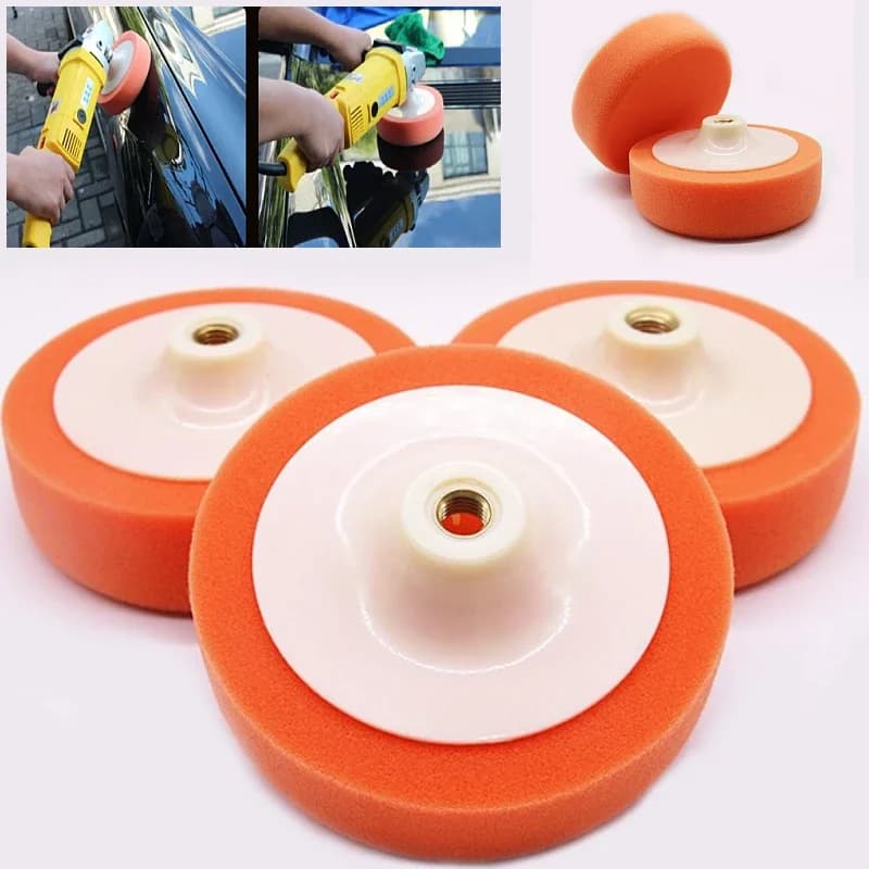 3 pezzi 125/150mm tampone per lucidatura Auto per lucidatrice ruota in spugna ceretta accessori Auto arancioni lucidatura disco lavaggio manutenzione