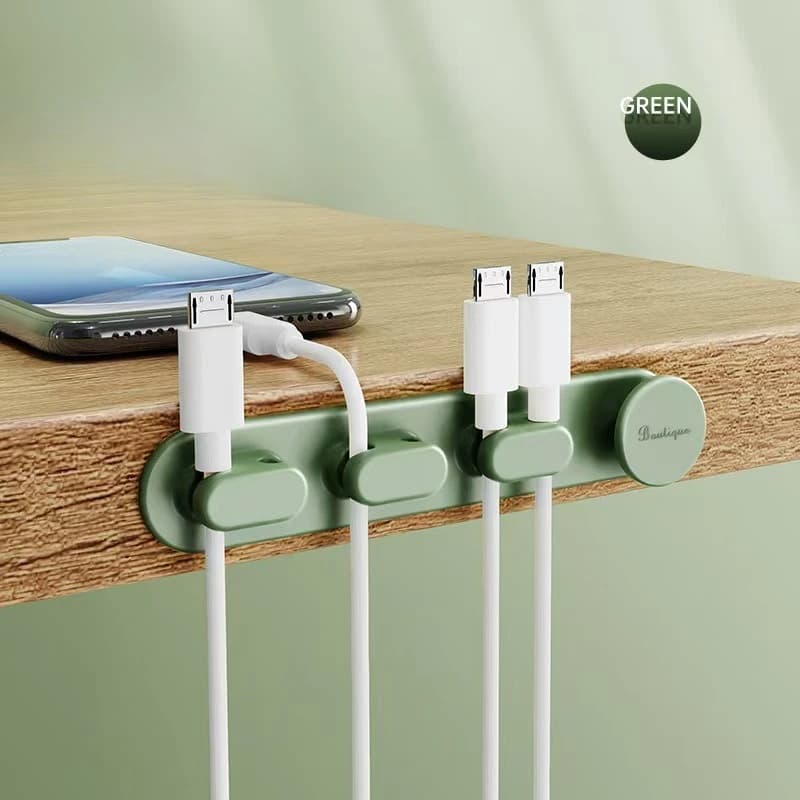 Clip per cavi per bordi da tavolo Gestione dell'organizzatore dei cavi Supporto per cavi laterali per tavolo da letto Cavo di ricarica USB Morsetto per linea Clip fisse Fibbia