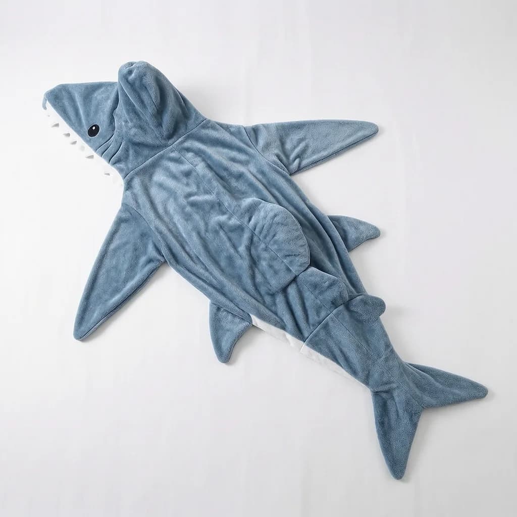 Shark Onesie Adult Hooded Flannel Pajamas Warm Sleeping Bag Blanket For Winter Cosplay And Home Sleepwear Outfit