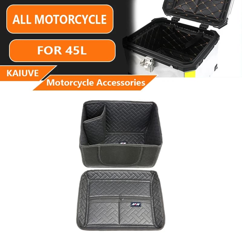 Per 45L universale moto coda scatola superiore copertura pad custodia per bagagli cassetta degli attrezzi di stoccaggio fodera interna fodera interna cuscino in pelle PU