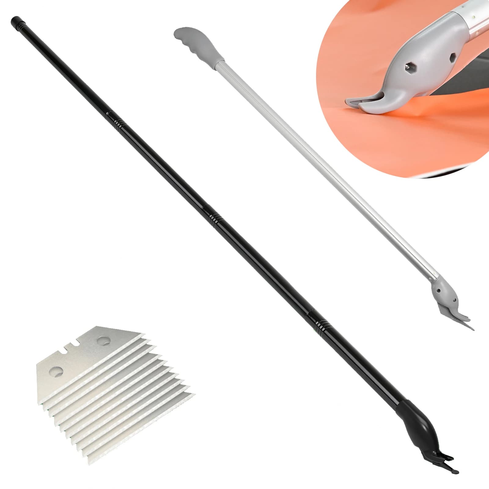 EHDIS Coltello da taglio per pellicola a lunga distanza Fibra di carbonio Vinile Avvolgimento per auto Carta da parati Taglierina per carta da parati Manico esteso Strumento di taglio di sicurezza