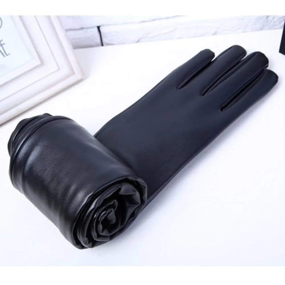 Fashion Women Winter Long Leather Gloves Touchscreen Warm Thickened Plush Over Elbow Mittens Elegant Lady Driving Outdoor Handwe