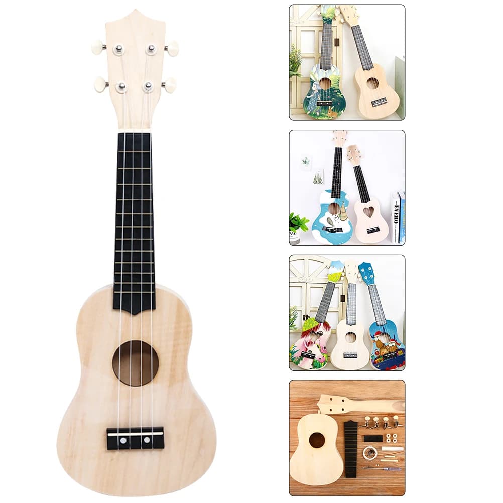 Strumento a corde per ukulele in legno per forniture per musicisti principianti 53.00X17.00X4.00cm Kit per principianti per ukulele soprano Gig Bag