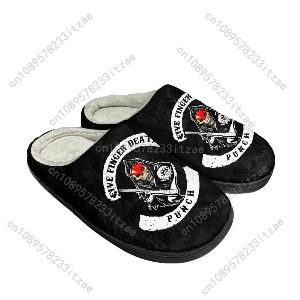 Hot Five Finger Death Punch Custom Cotton Slippers Women's Adolescent Casual Plush Warms Shoes Comfortable Thermal Slippers