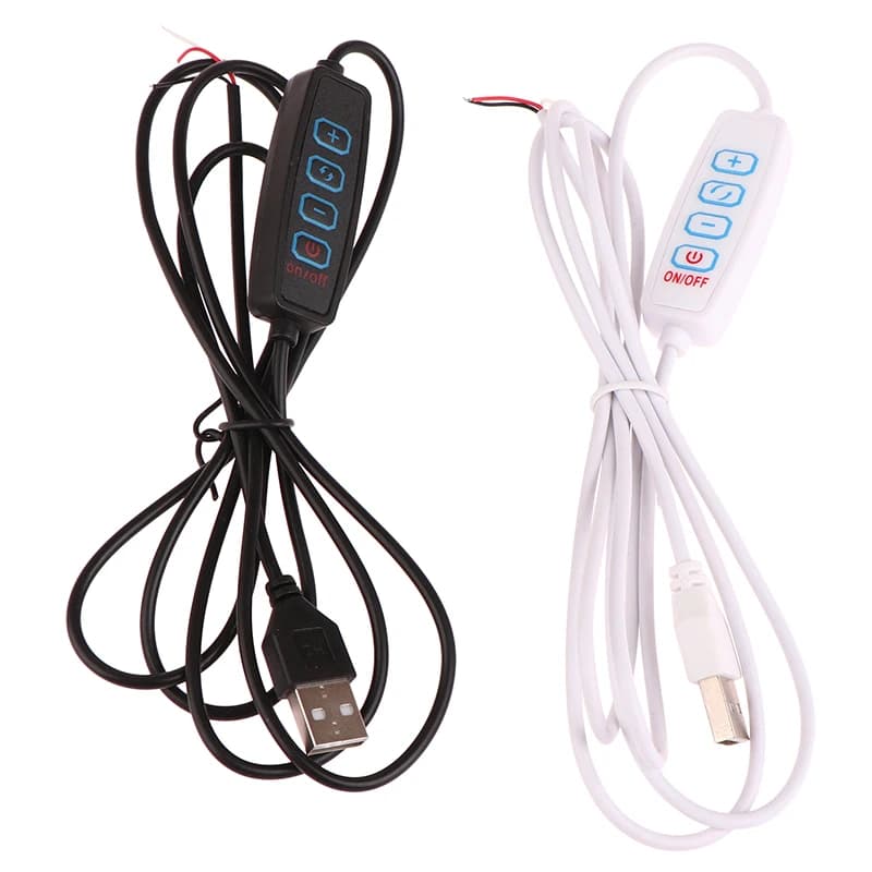 Cavo Dimmer LED USB 5V 1,5M con Interruttore a 4 Tasti per Controllo Colore e Intensità, 2 Canali per Luci LED a Bassa Tensione CCT Bicolore