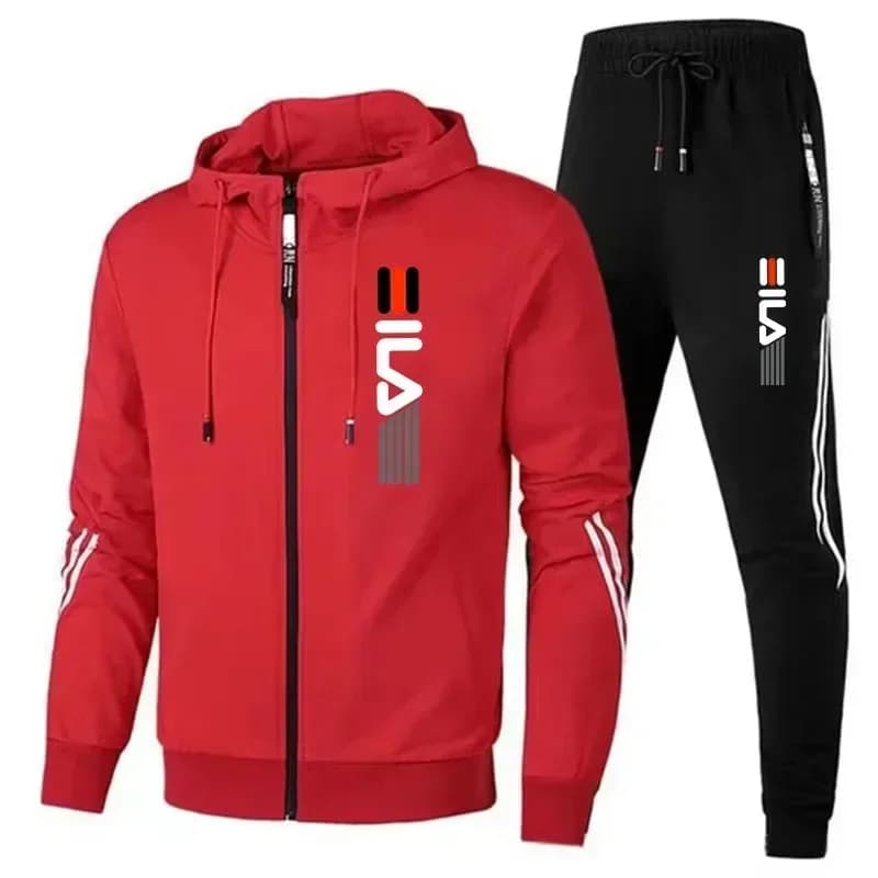 Felpe con Zip e Pantaloni Sportivi Autunno-Inverno, Set da Jogging e Fitness per Uomo, Completi Sportivi Casual da Uomo