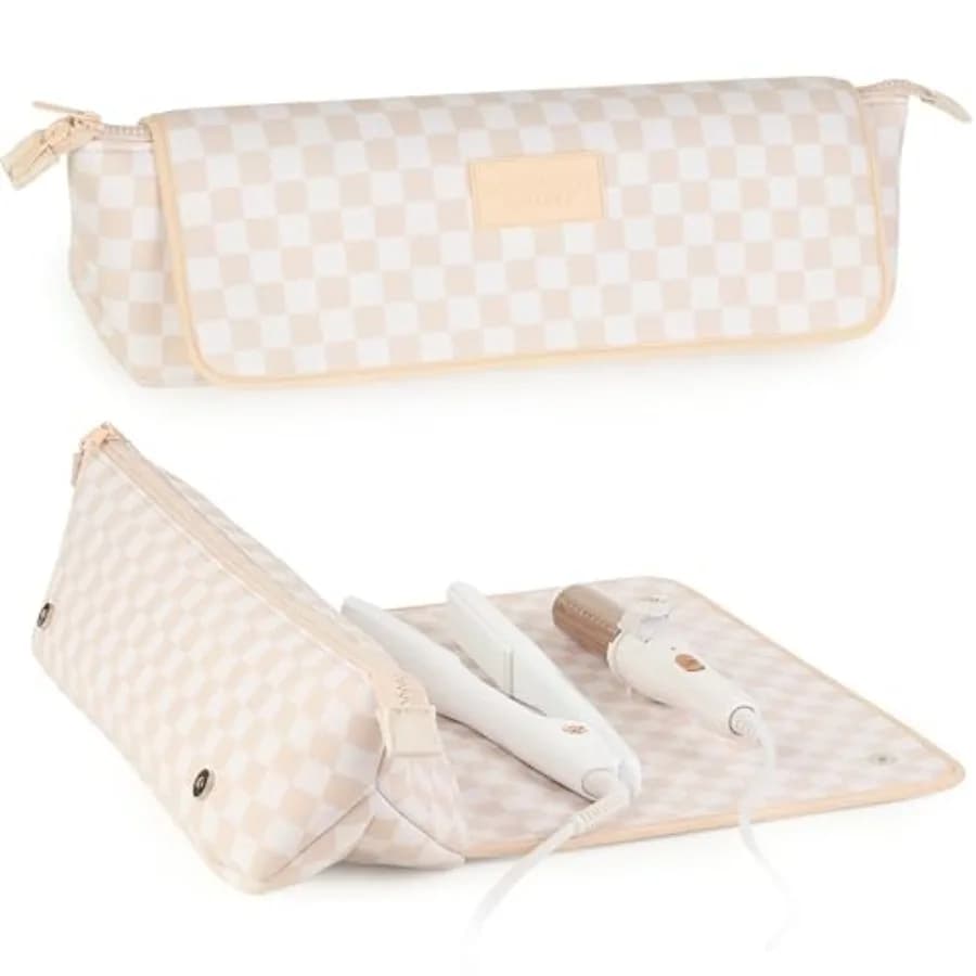 Travel Organizer 2-in-1 for Hair Tools with Heat Resistant Mat for Plate, Hair curler and Hair Care Accessories