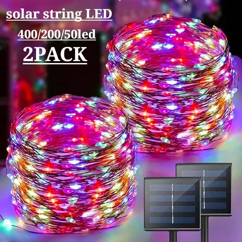 Stringa di Natale solare luci a led 8 modalità impermeabili per esterni per decorazioni natalizie lucine per giardino patio cortile