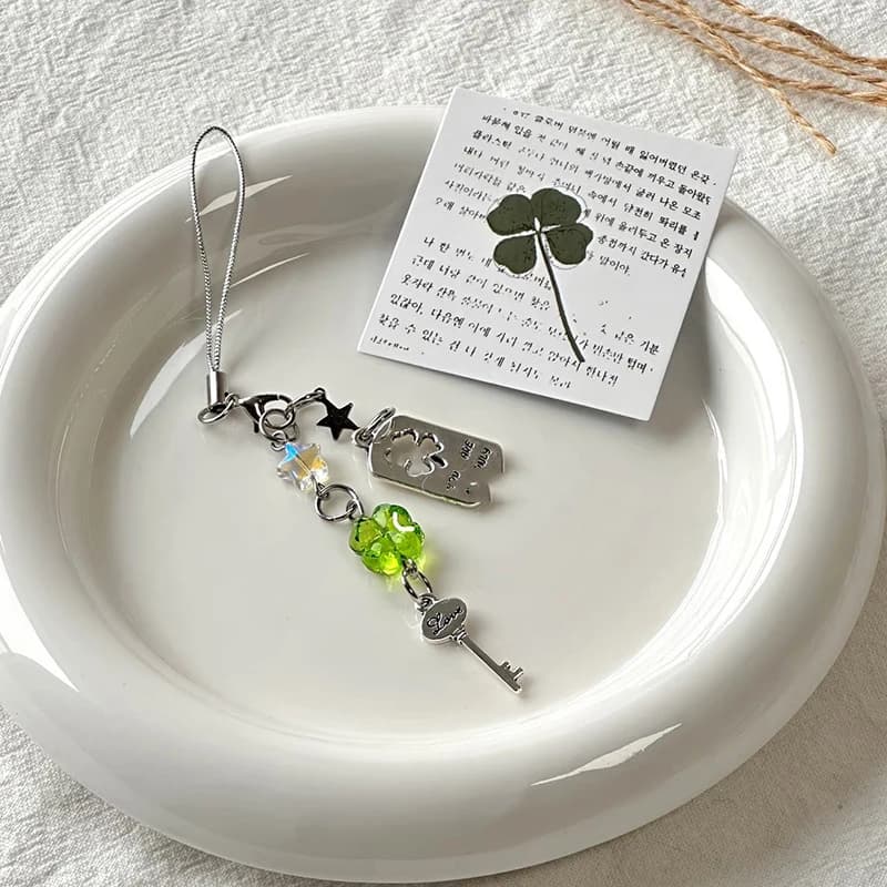 Transparent Keychain Cute Wind Chime Pendant Keyring Mobile Phone Lanyard Kawaii Bag Home Decorative Accessory(Ce14)