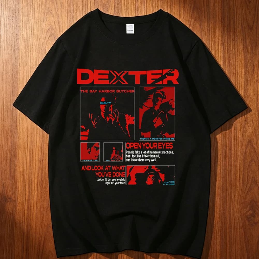 Dexter Cotton Tshirt Teen Grunge Pop Culture Anime Y2k Tshirt Hip Hop Punk Trendy Harajuku Women cotton teen Comfortable Y2k