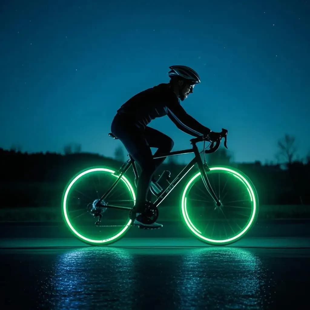 Reflective wall decals that light up in the dark Bike light with riding helmet straps Battle strip design for safety equipment for bicycle scooters